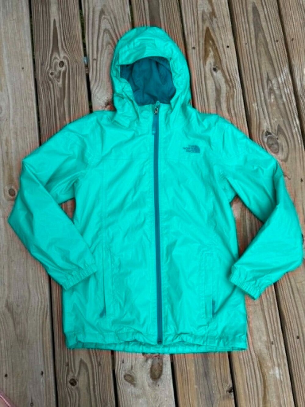 The North Face Teal Hooded Jacket Girls 14/16 Gorpcore Y2K 3433